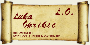 Luka Oprikić vizit kartica